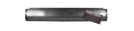 Steel Roll Pan With License Plate Angled Right 78-93 Dodge Ram - Click Image to Close